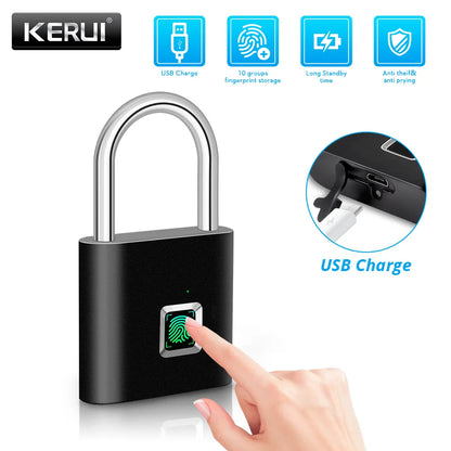 Candado Huella Dactilar inteligente digital larga autonomía resistente al agua.